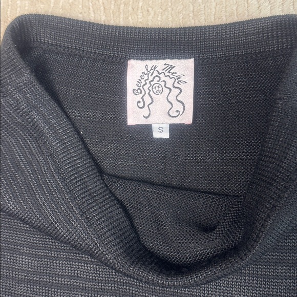 Beverly Mehl Black Knitted Skirt with Pink Lace Trim S - Picture 3 of 4